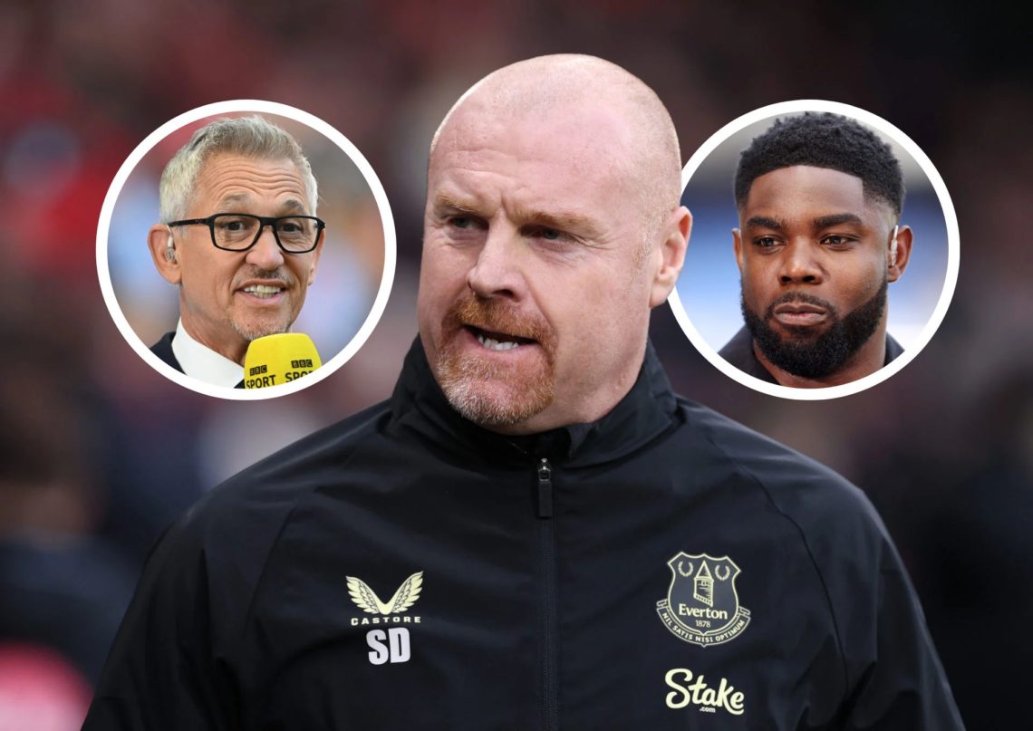 Sean Dyche, Manager of Everton looks on prior to the Premier League match between AFC Bournemouth and Everton. Insert, Sports Broadcaster, Gary Lin...