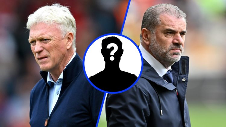 Everton manager David Moyes (left) and Tottenham manager Ange Postecoglou (right)