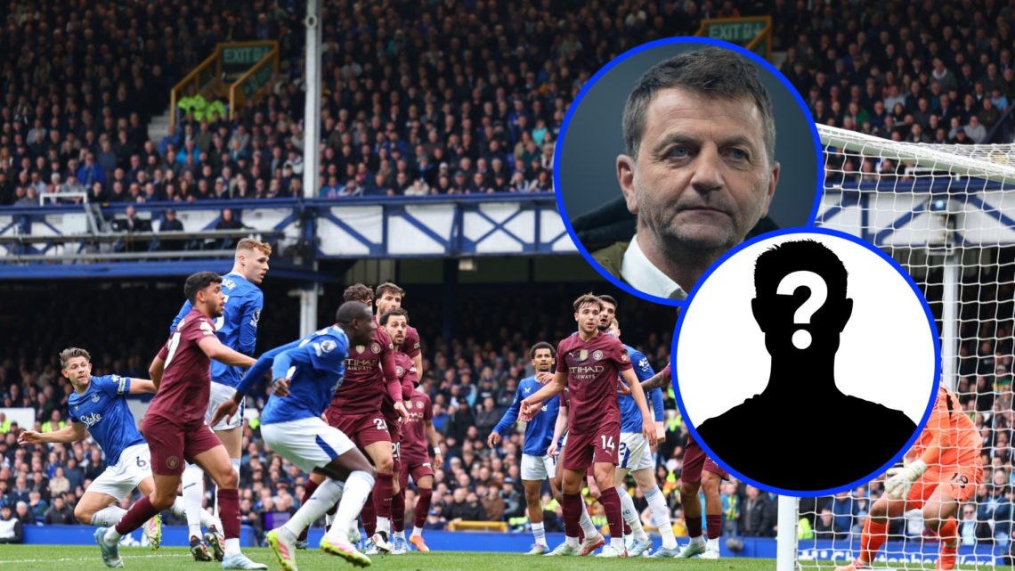 Tim Sherwood watches on as he works as a pundit. Everton face Manchester City in the Premier League at Goodison Park.