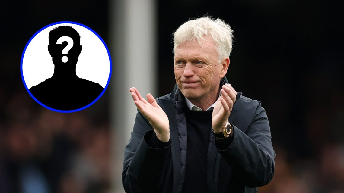Mystery player inset (left), Everton manager David Moyes applauds (right)
