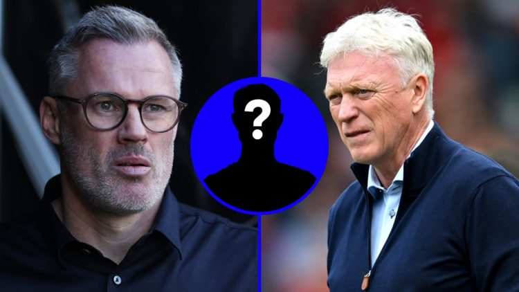 Jamie Carragher looks on as he works as a pundit for Sky Sports. David Moyes watches his Everton side defeat Nottingham Forest.