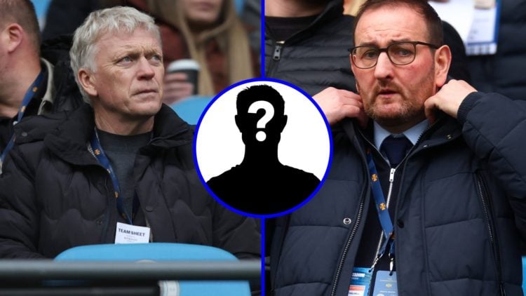 David Moyes watches on from the stands at the Etihad Stadium. Kevin Thelwell spectates as Everton play in the Premier League.