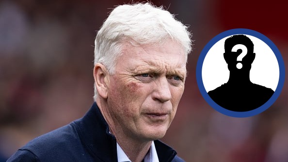 Everton manager David Moyes. Inset of mystery player.