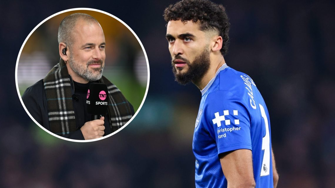 Everton striker Dominic Calvert-Lewin. Inset of Joe Cole.