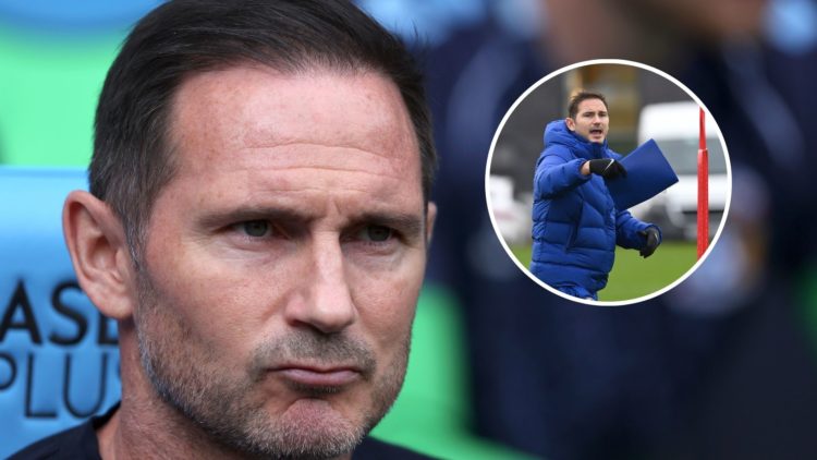 Former Everton manager Frank Lampard. Inset of Lampard in training.