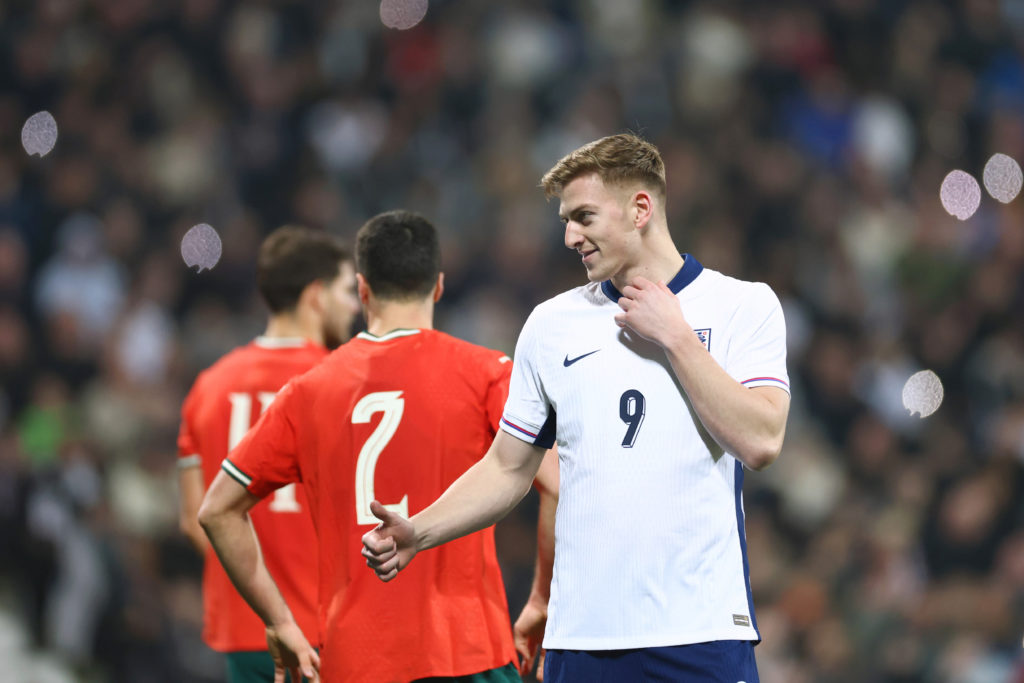 Liam Delap playing for England U21s