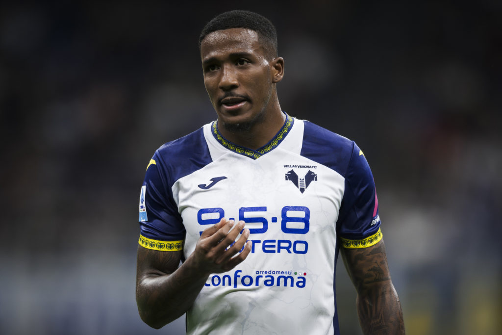 Jackson Tchatchoua of Hellas Verona FC looks on during the