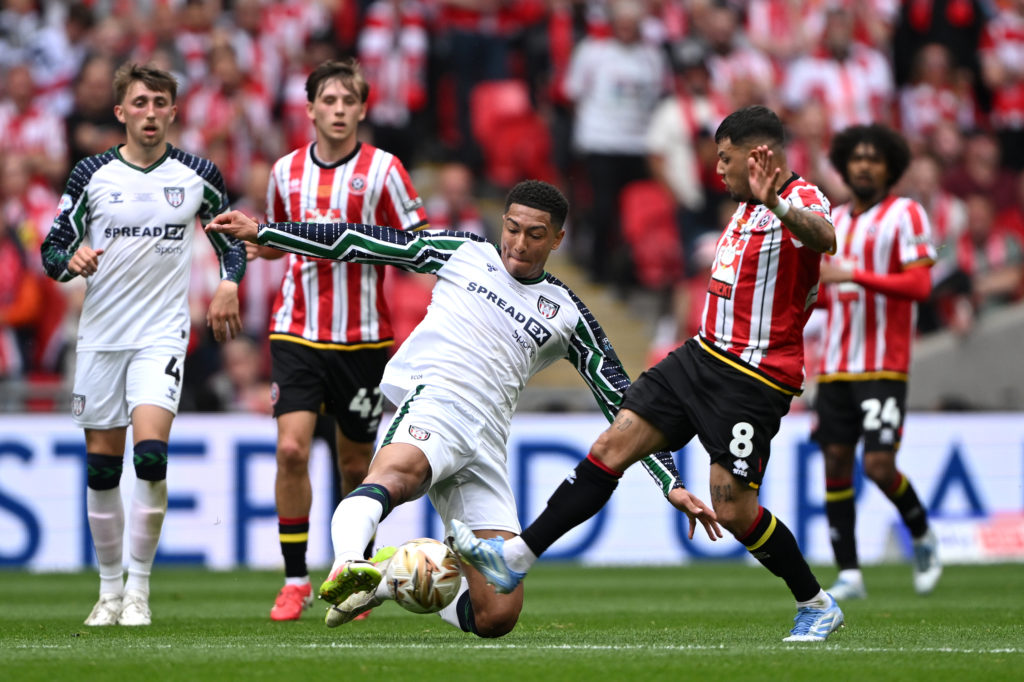 Sheffield United star Gustavo Hamer in action in the Championship play-off final.