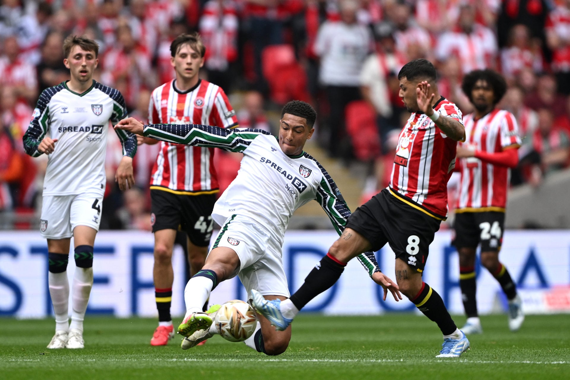 Sheffield United star Gustavo Hamer in action in the Championship play-off final.