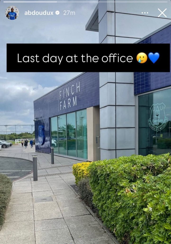 Abdoulaye Doucoure enters Everton's Finch Farm for the final time before his summer exit.
