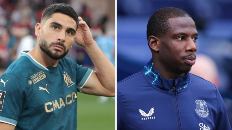 Everton loanee Neal Maupay. Everton star Abdoulaye Doucoure.