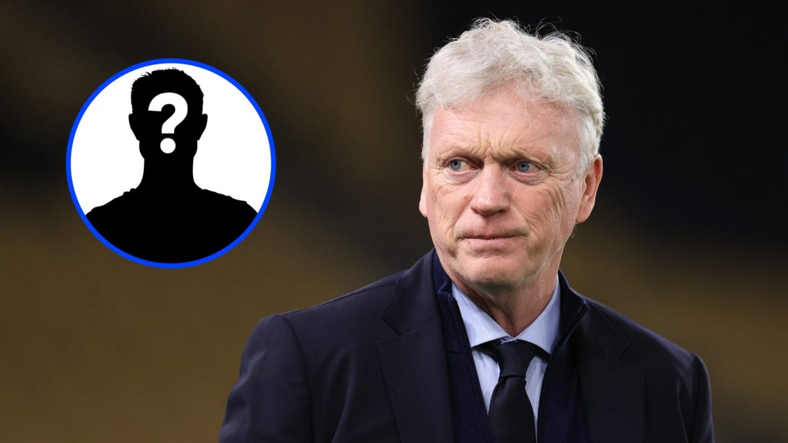 Everton manager David Moyes looks on (central), mystery player (inset)