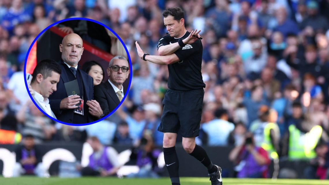 Darren England referees the Premier League game against Fulham and Everton.