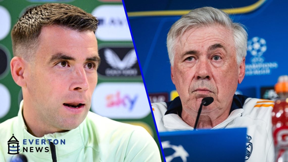 Seamus Coleman speaks at a Republic of Ireland press conference. Carlo Ancelotti speaks ahead of Arsenal vs Real Madrid.