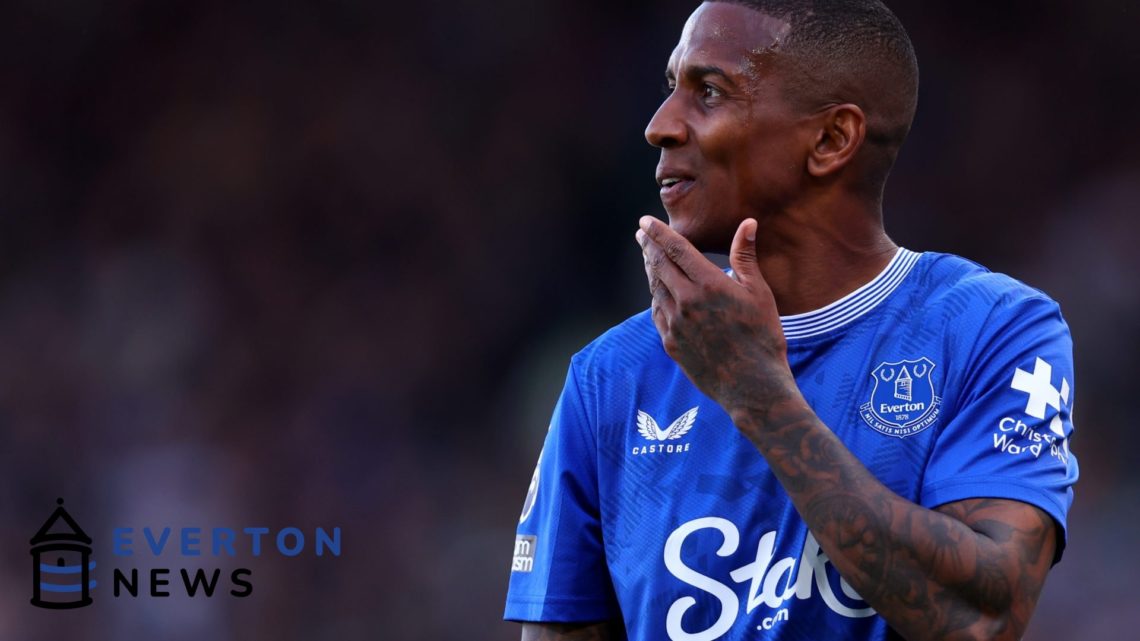 Ashley Young plays for Everton in their 3-1 away victory against Fulham in the Premier League.