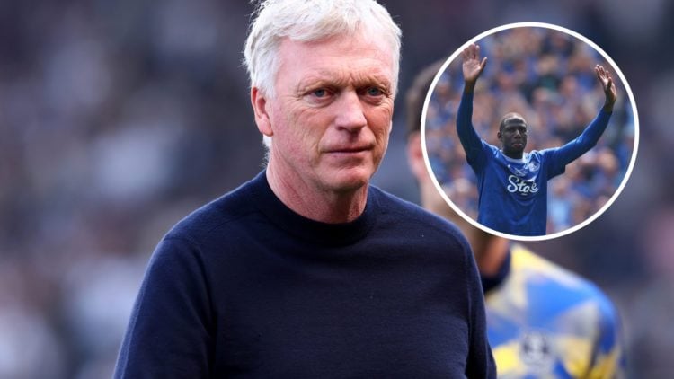 Everton manager David Moyes. Inset of Abdoulaye Doucoure.