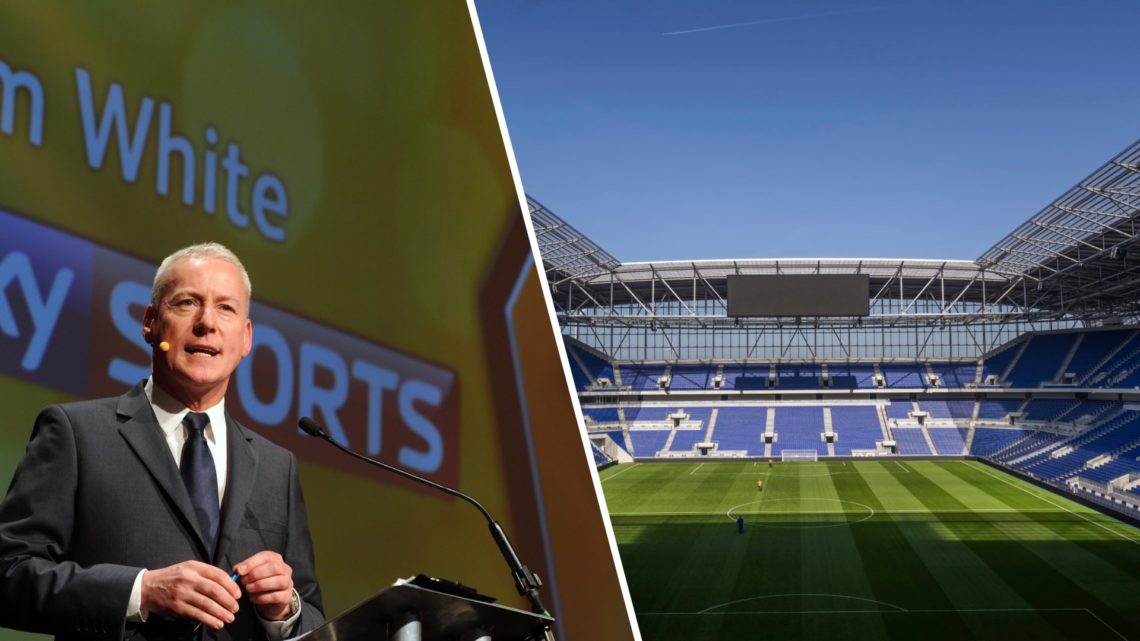 Jim White of Sky Sports News presents at a Wolves awards night.