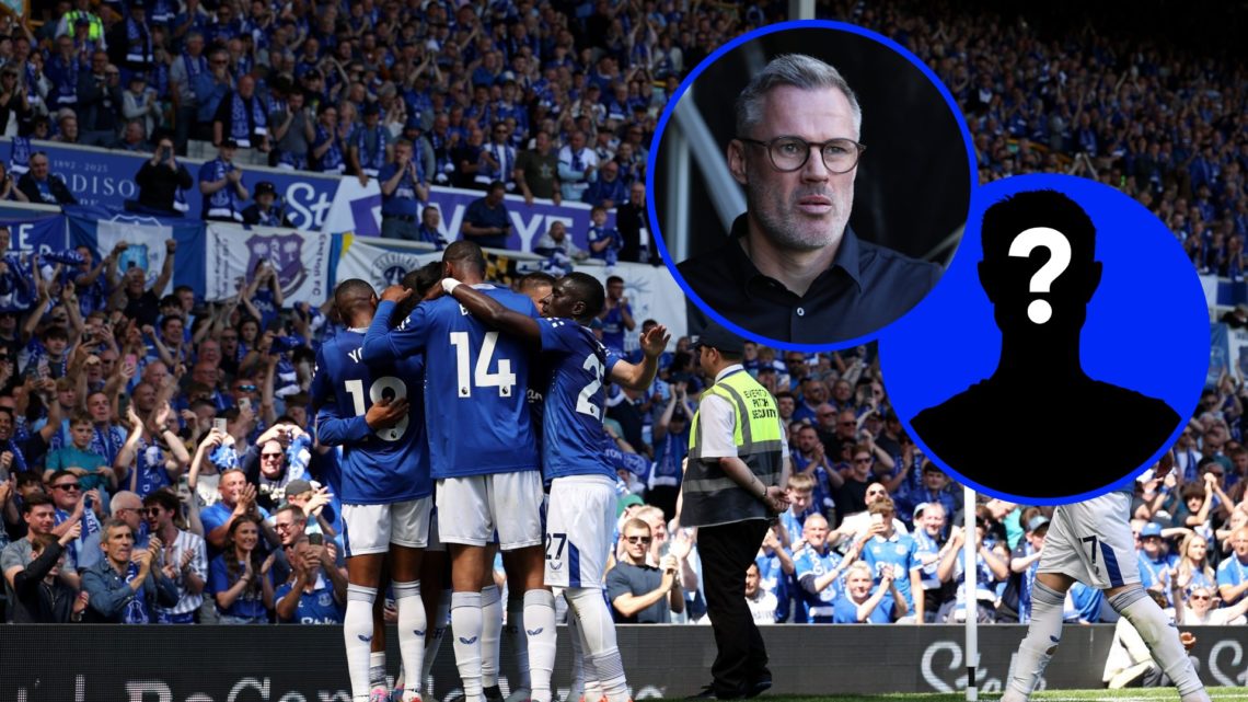 Everton players celebrate Iliman Ndiaye's goal against Southampton in the final game at Goodison Park.