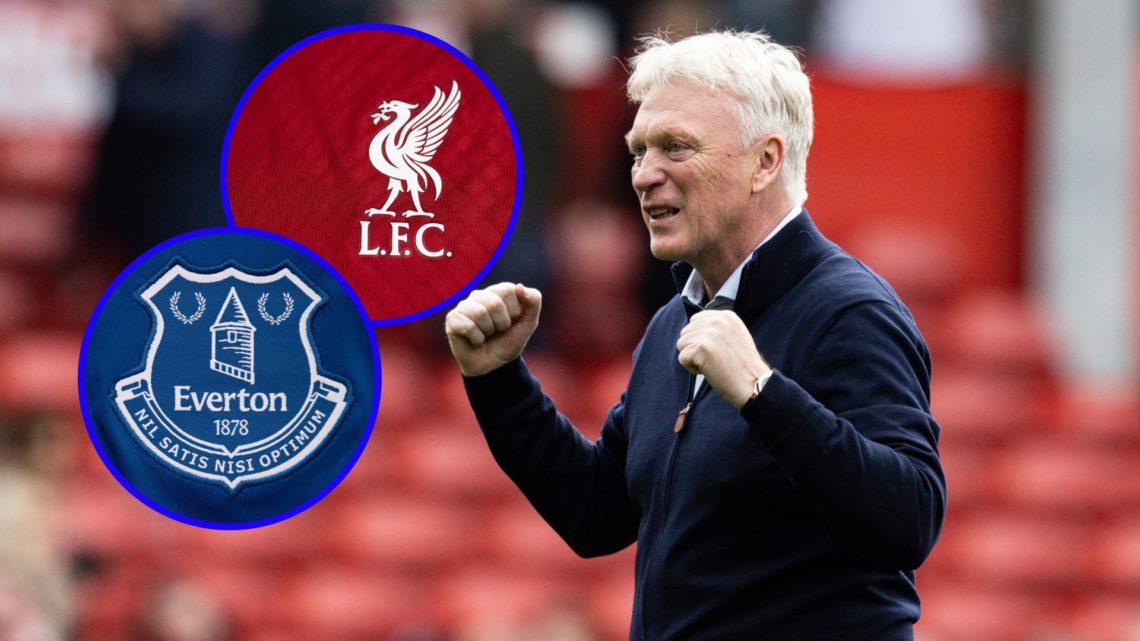 David Moyes celebrates Everton's away win over Nottingham Forest.
