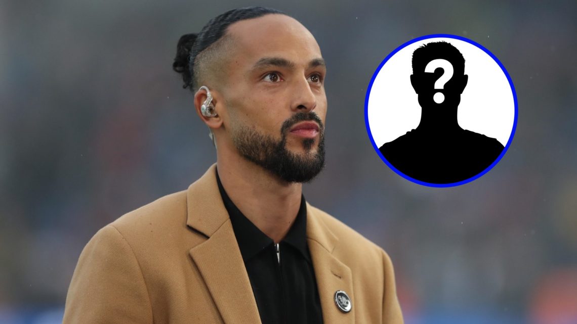 Theo Walcott works as a pundit during a Premier League game.