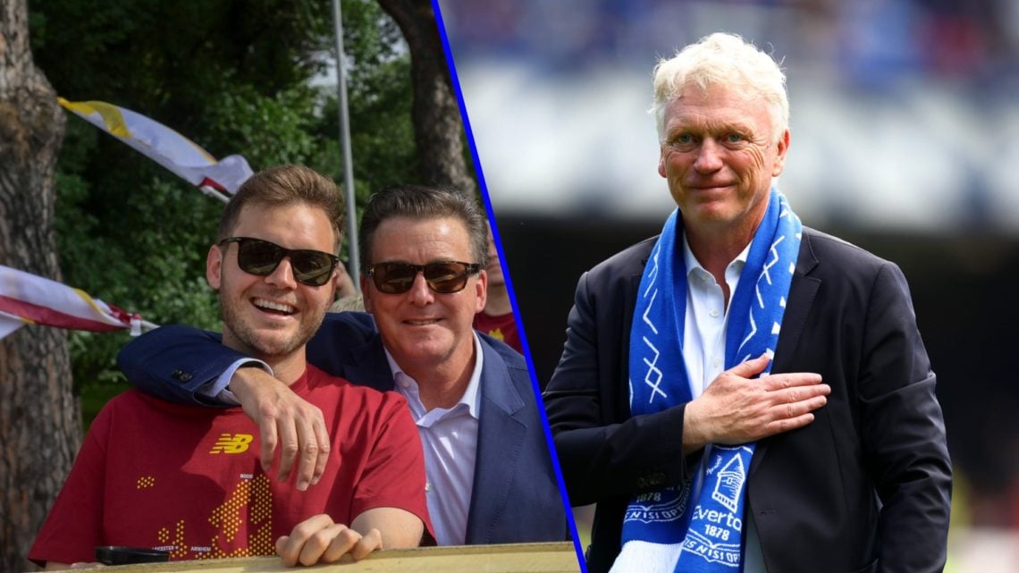 Dan and Ryan Friedkin celebrate AS Roma's Europa Conference League win. David Moyes claps Everton fans following final game at Goodison Park.