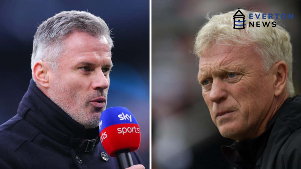 David Moyes watches his Everton side beat Newcastle United in the Premier League. Jamie Carragher works as a pundit for Sky Sports during a Premier...