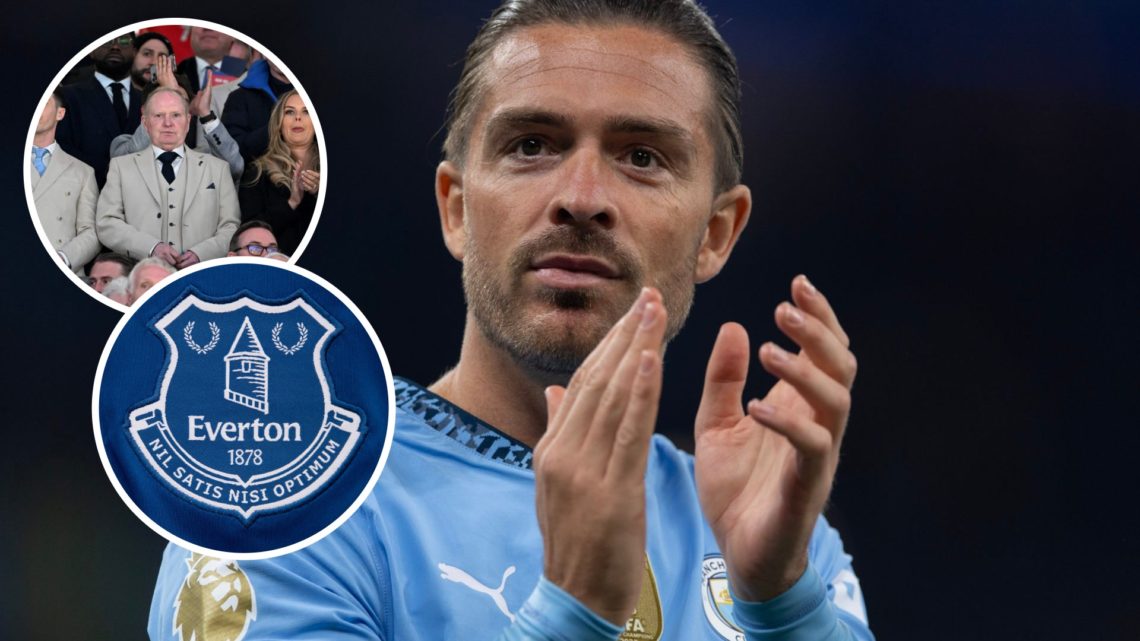 Jack Grealish applauds the Manchester City fans following a game in the Premier League.