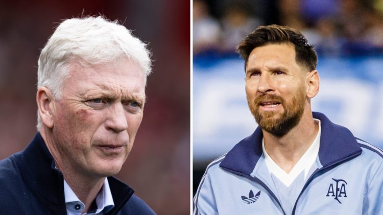 Everton manager David Moyes. Inter Miami and Argentina superstar Lionel Messi.