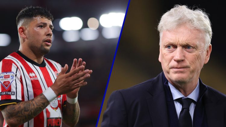 Split image of Sheffield United midfielder Gustavo Hamer and Everton manager David Moyes.