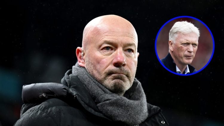 Alan Shearer (central), Everton manager David Moyes (inset)