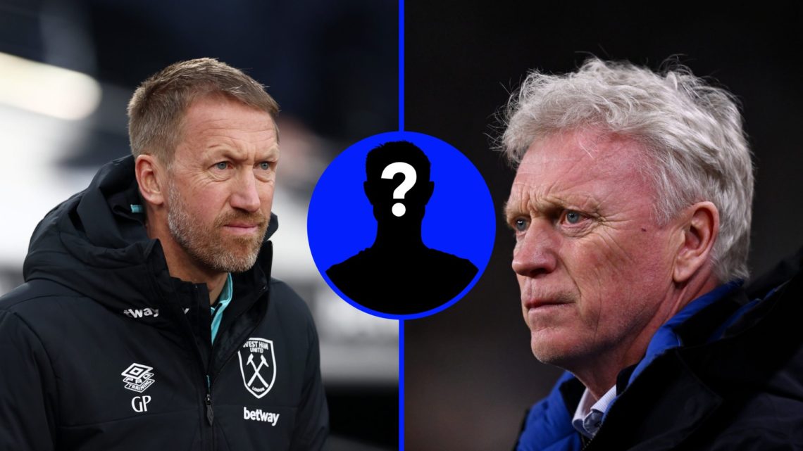 Graham Potter watches on as his West Ham side play in the Premier League. David Moyes manages his Everton side against Wolves.
