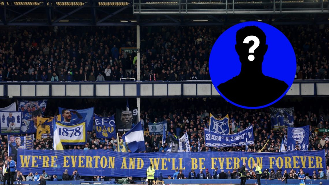 Goodison Park displays new banner ahead of an Everton game.