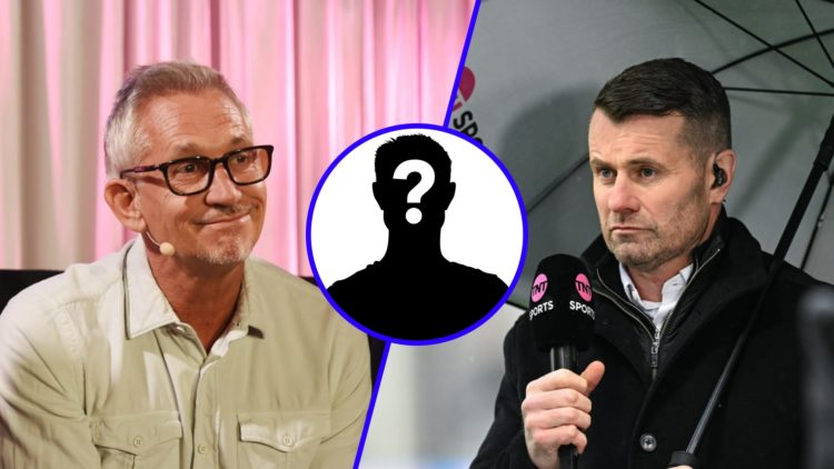 Gary Lineker (left), Shay Given (right) and mystery player (inset)