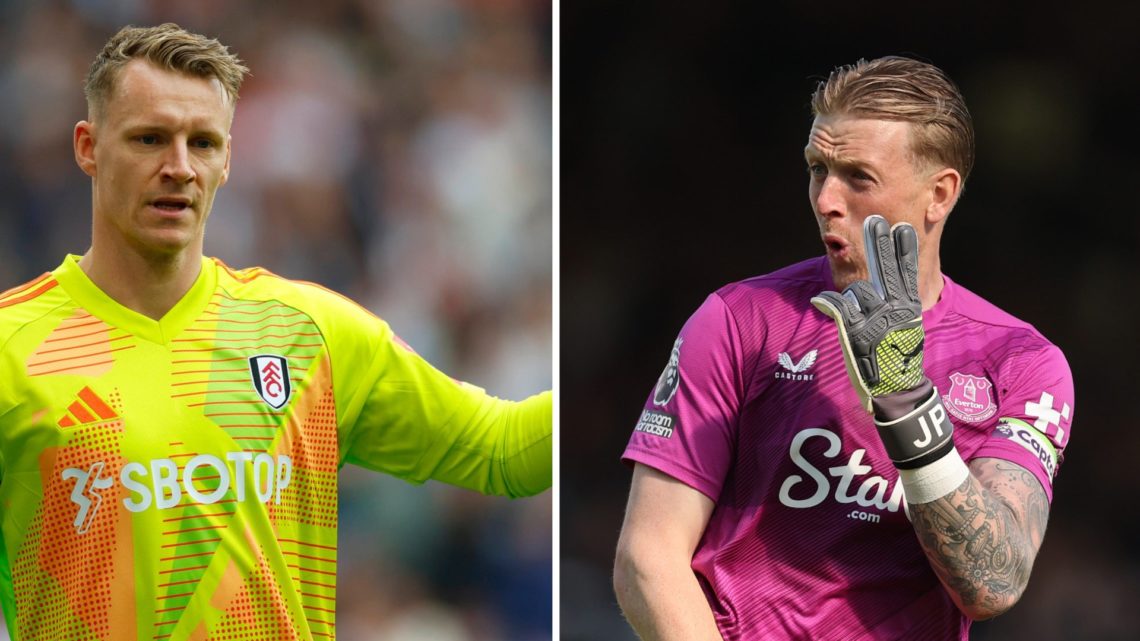 Everton goalkeeper Jordan Pickford and Fulham shot-stopper Bernd Leno