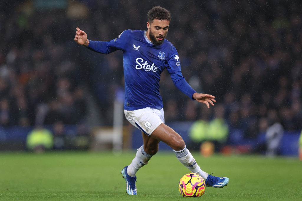 Dominic Calvert-Lewin in action for Everton vs Wolverhampton Wanderers in the Premier League.