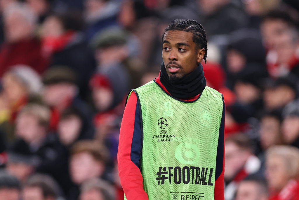Angel Gomes warming up for Lille.