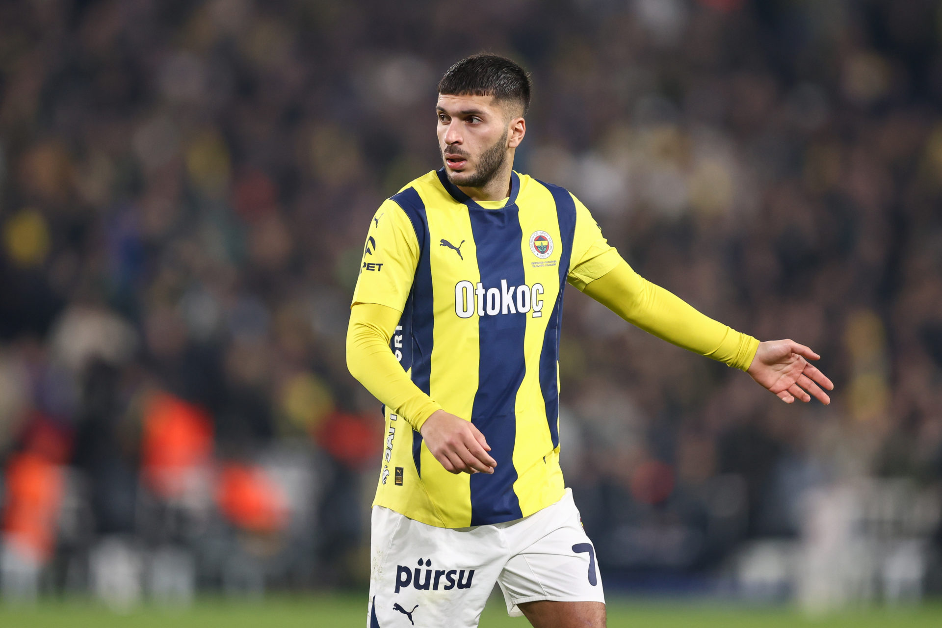 Oguz Aydin of Fenerbahce looks on during the Turkish Super League match between Fenerbahce and Kasimpasa.