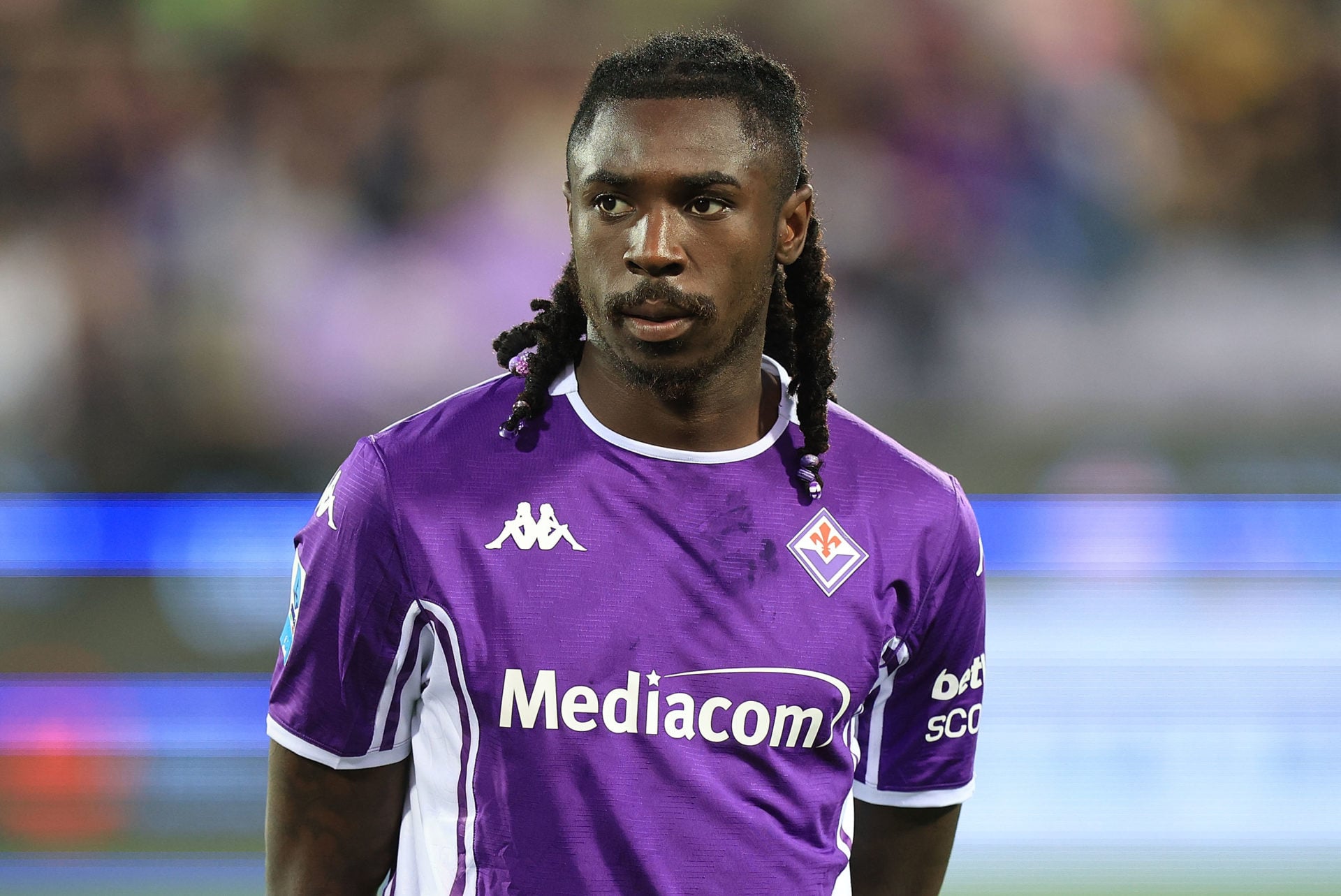 Moise Kean of Fiorentina looks on during the Serie A match between against Bologna.