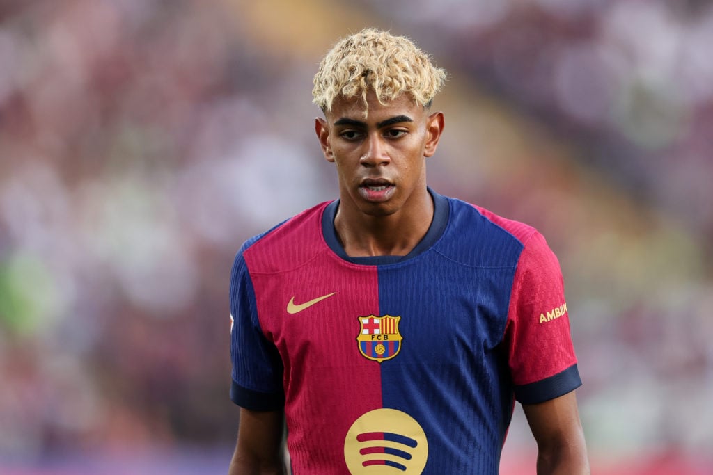 Lamine Yamal in action for Barcelona against Villarreal.