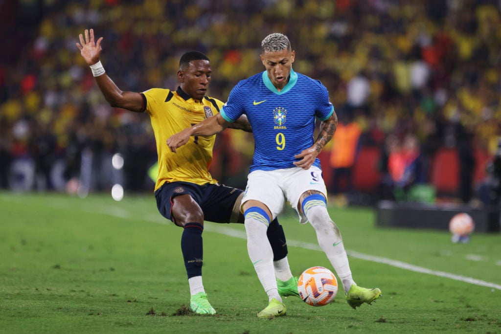Richarlison during a 2026 World Cup qualifier between Ecuador and Brazil