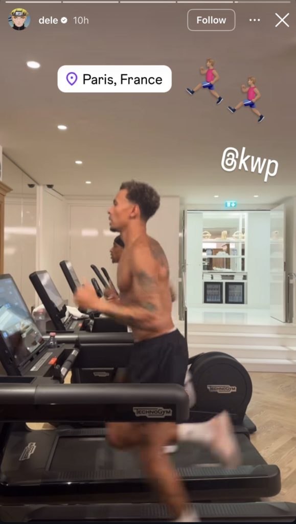Everton target Kyle Walker-Peters trains alongside Dele Alli in France.