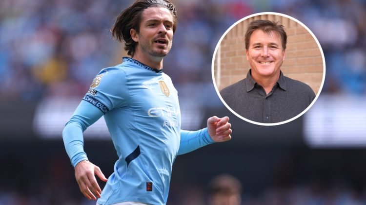 Manchester City winger Jack Grealish. Inset of Everton owner Dan Friedkin.