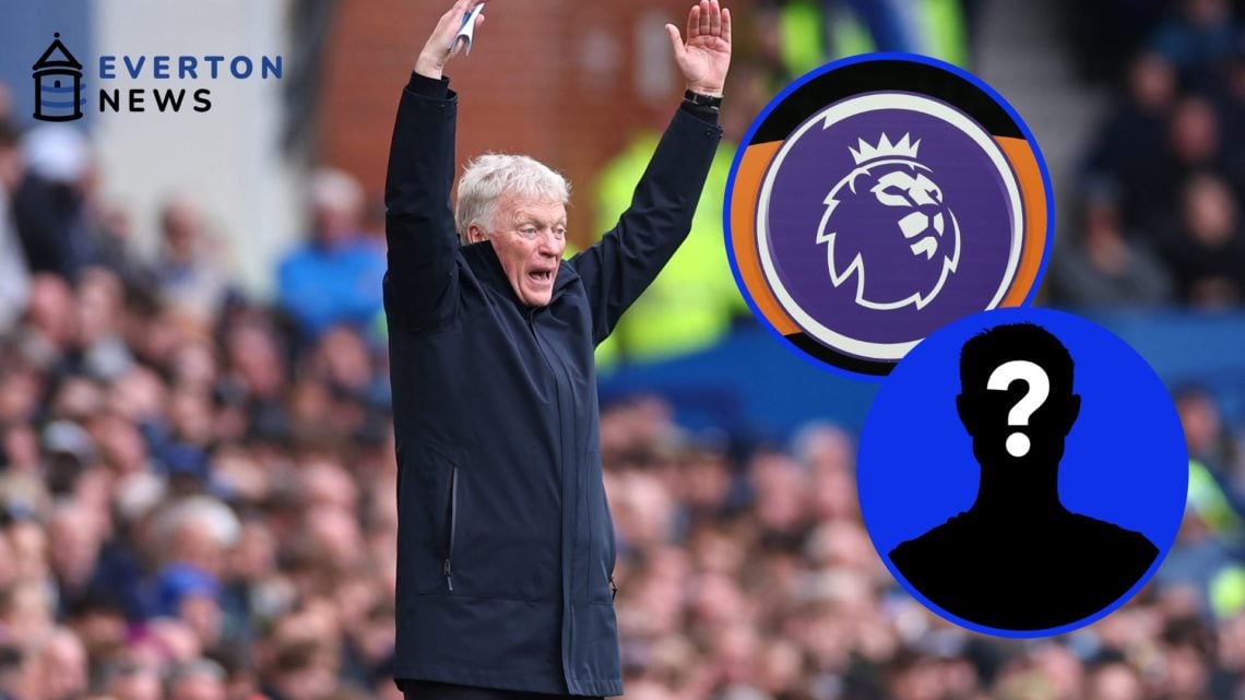 David Moyes holds his hands up in the air as Everton lose at Goodison Park against Manchester City.