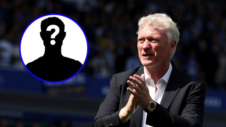 Everton manager David Moyes applauds the fans (right), mystery player inset (left)