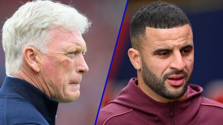 Split image of Everton manager David Moyes and Manchester City right-back Kyle Walker.