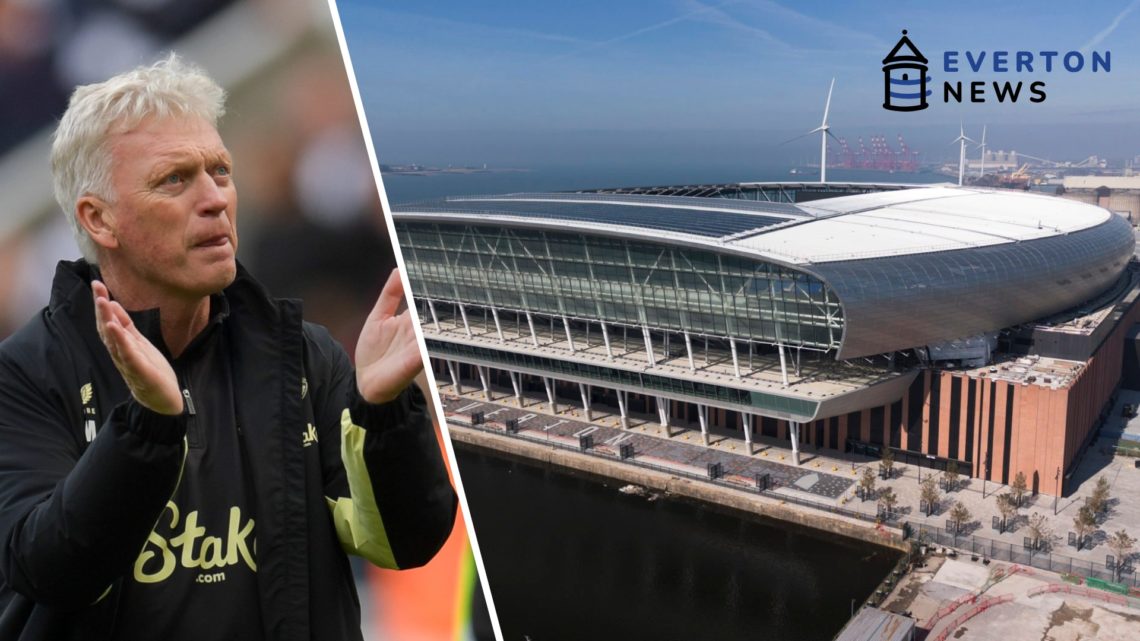 David Moyes claps Everton fans vs Newcastle United. Hill Dickinson Stadium shines in the sun ahead of the 2025/26 season.