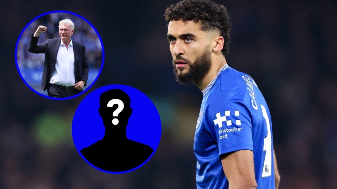 Dominic Calvert-Lewin plays for Everton against Aston Villa in the Premier League.