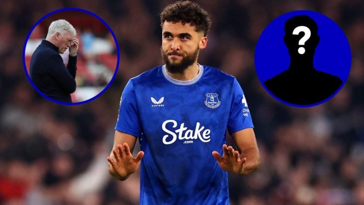 Everton striker Dominic Calvert-Lewin. Inset, Everton manager David Moyes in 2025. Inset, EN Mystery Player.