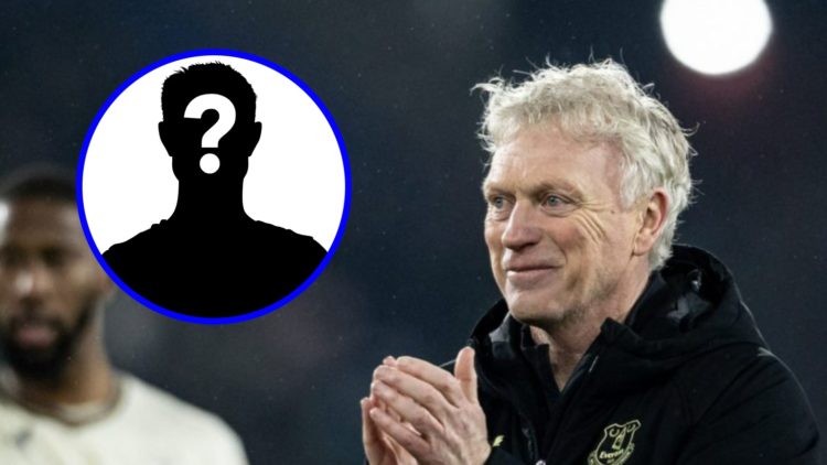 Everton manager David Moyes applauds (right), mystery player (inset)