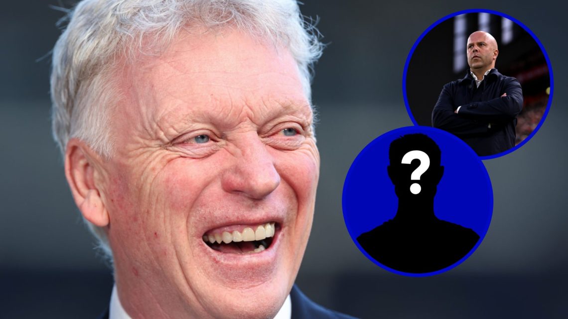 Everton manager David Moyes ahead of match vs Man United. Inset, Arne Slot watches Liverpool vs Man City.